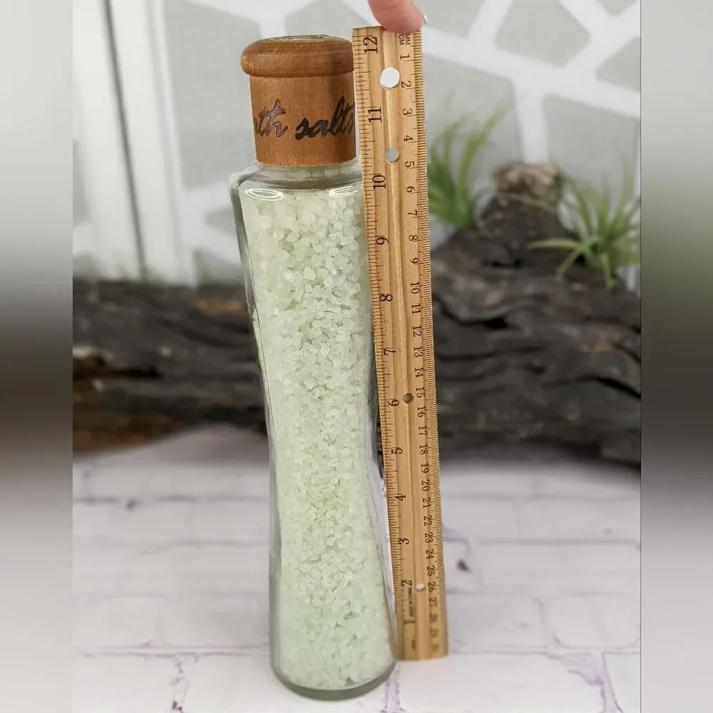 Green Bath Salts in Tall Decorative Bottle